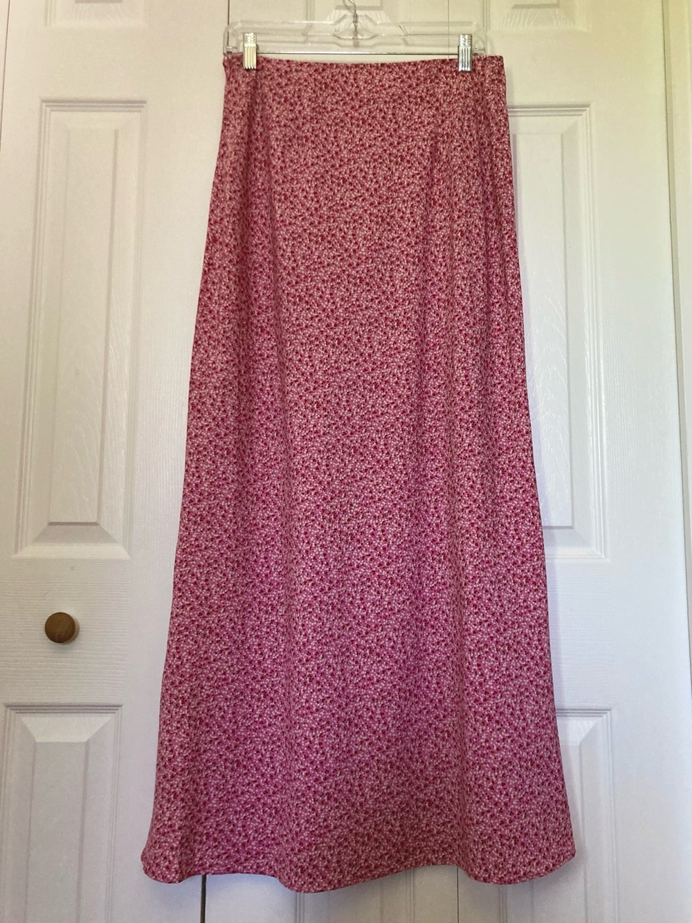 Woman Things Between Pink Ditsy Floral A-Line Maxi Skirt Size M
